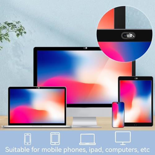 PRESSINART 6 Count Webcam Camera Covers Plastic Privacy Guards 0.71D x 0.35W x 0.04H Inches