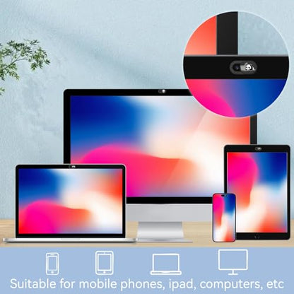 PRESSINART 6 Count Webcam Camera Covers Plastic Privacy Guards 0.71D x 0.35W x 0.04H Inches