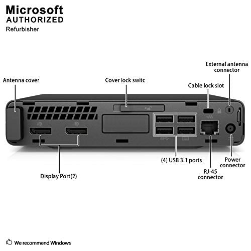 HP ProDesk 600 G3 Mini PC, 16GB RAM, 256GB SSD, Windows 11 Pro, 3840 x 2160 Resolution, Mini PC