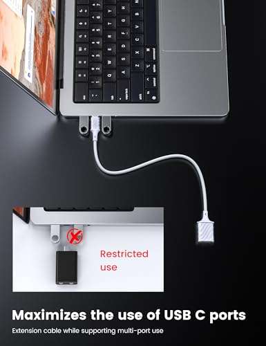 MOSWAG 2 Ports USB Type C External Sound Card Adapter with 3.5mm Audio Jacks