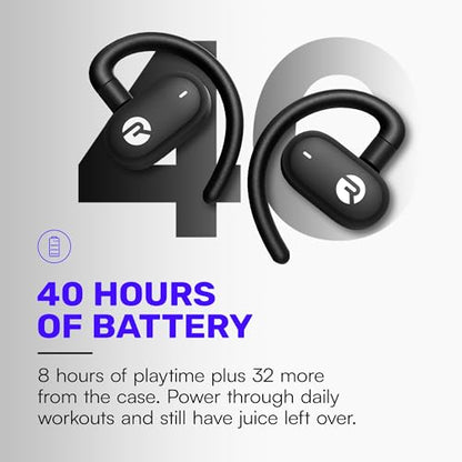 Raycon Black RBO725 Open Ear Headphones - Wireless Bluetooth, IPX5 Water Resistance