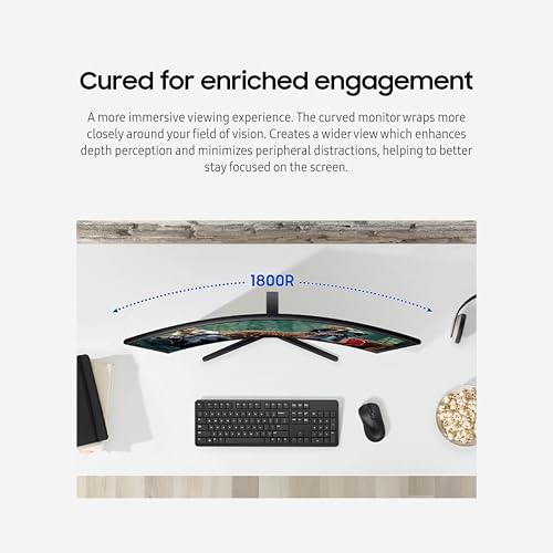 Samsung 27" LS27D366GANXZA FHD 1080p 100Hz LED Curved Computer Monitor