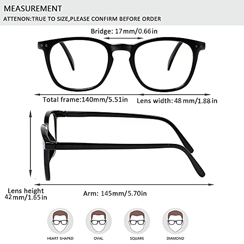 Henotin 48mm Reading Glasses 0.75 D 140mm Full Rim Metal Oval Mixed Color