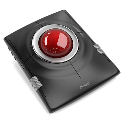 Nulea M512 Wireless Trackball Mouse, Bluetooth and USB Connectivity, Ergonomic Design, Rechargeable, 1600 DPI, Multi-Device Compatibility