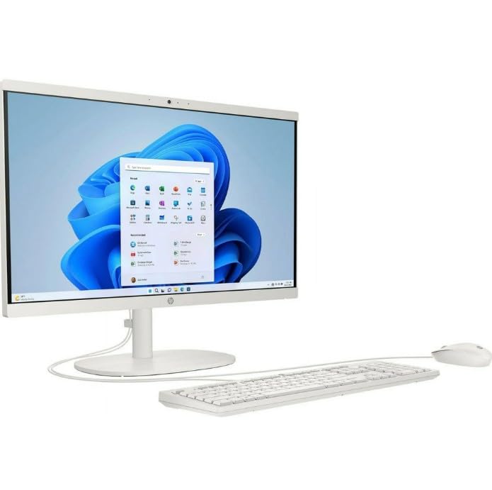HP 22-DG00 21.45" FHD All-in-One Desktop, Intel Pentium N200, 8GB DDR4 RAM, 128GB SSD, Windows 11 Home, White