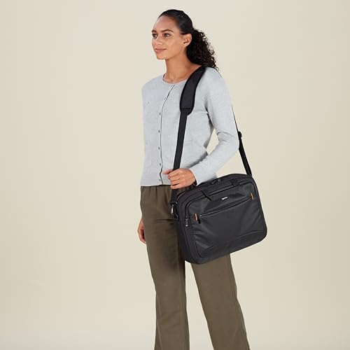 Amazon Basics 15.6" Laptop Bag Black Polyester 2 Compartments 3 Pockets