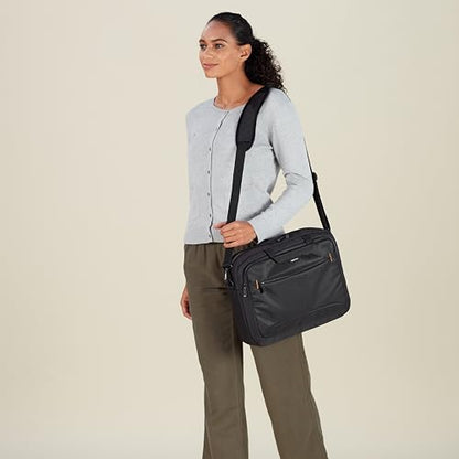 Amazon Basics 15.6" Laptop Bag Black Polyester 2 Compartments 3 Pockets
