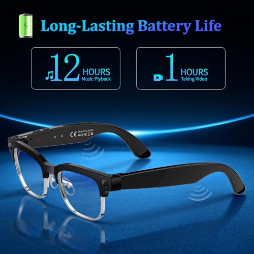KWENRUN Smart Glasses 3264 x 2448 Resolution Bluetooth Plastic Square Type Wearable Computer