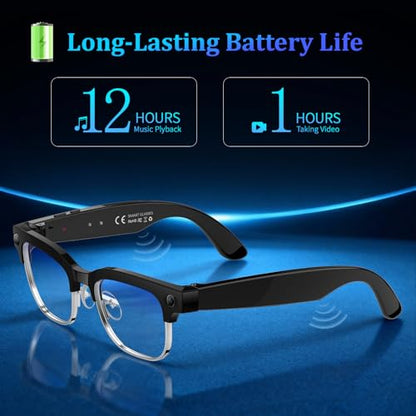 KWENRUN Smart Glasses 3264 x 2448 Resolution Bluetooth Plastic Square Type Wearable Computer