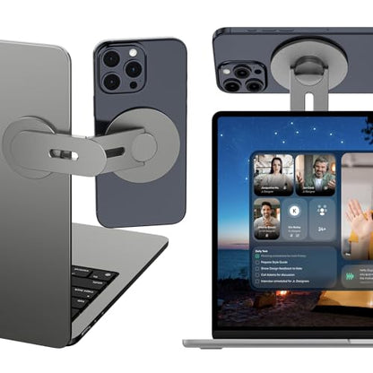ALAFLY 5.61x2.23x0.34in 2025 Laptop PH-Gray Portable Magnetic Phone Holder