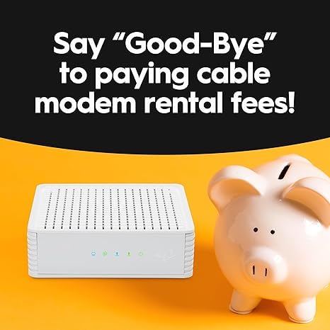 Hitron CODA Cable Modem | DOCSIS 3.1 Technology | 1 Gbps Ethernet Connectivity | 4 Ethernet Ports | White