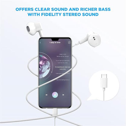 Mutsrd 1 Pack USB C Headphones Model Mutsrd In Ear Passive Noise Cancellation 20Hz-20kHz Wired Earphones