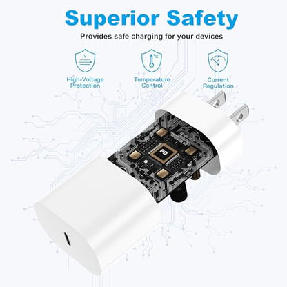HALIHALL 30W USB Type C Charger for iPhone 17/16/15/14/13/12, 30W, White, Model XHD-PD30W
