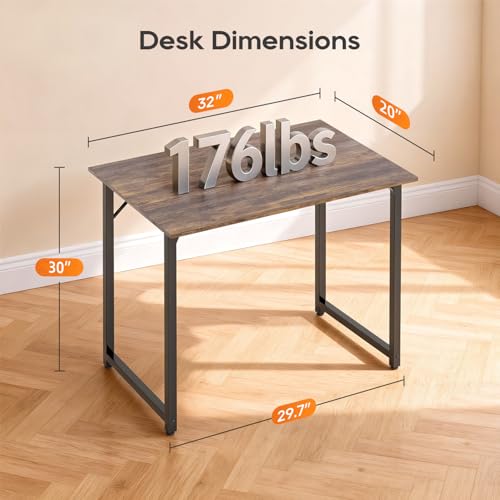 PayLessHere 32 Inch CD-H3250-Vintage Adjustable Modern Desk Computer Desk 3 Drawers Brown-toned