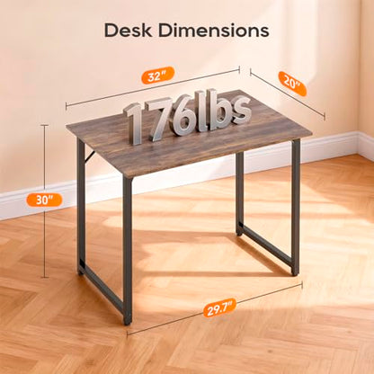 PayLessHere 32 Inch CD-H3250-Vintage Adjustable Modern Desk Computer Desk 3 Drawers Brown-toned