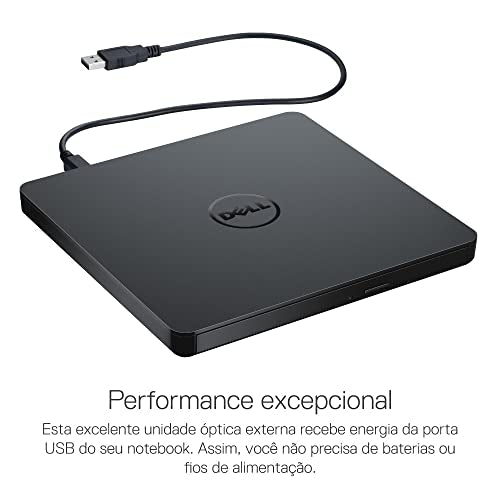 Dell DW316 Slim External Optical Drive 8x Write Speed USB Interface Compatible with Laptops