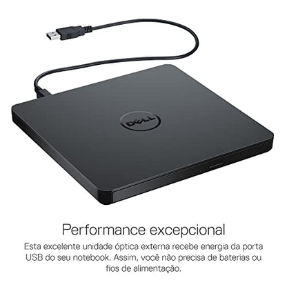 Dell DW316 Slim External Optical Drive 8x Write Speed USB Interface Compatible with Laptops
