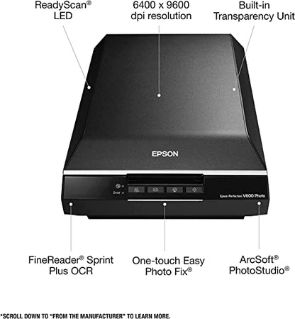Epson 11" x 4.6" Perfection V600 9600 dpi CCD Flatbed Scanner