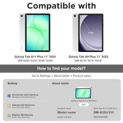 ProCase 11 Inches Tempered Glass Screen Protector for Galaxy Tab A9 Plus 2023 / A11 Plus 2025, 9H Scratch Resistance