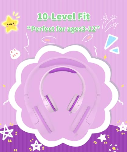 WaveBlend K1-US-WaveBlend-PinkPurple Wired Headphones with 3.5mm Jack for Children