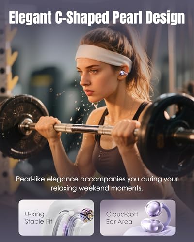 King Lucky i121 Open-Ear Bluetooth 6.0 Headphones with Mic, Dynamic Driver, Waterproof, Touch Control, Wireless