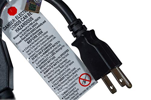 Cablelera 14 Inches Power Cord Extension and Splitter NEMA 5-15P to NEMA 5-15R x 2 16 AWG 13A 125V ZWACPQAG-14 Black