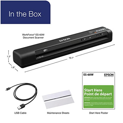 Epson WorkForce ES-60W 1200 dpi Wireless Portable Document Scanner B11B253201