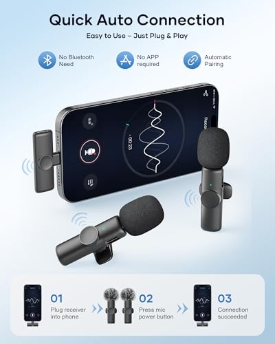 CZOCPOS 2.4GHz Wireless Microphone CZOCPOS-Mic01 2-Channel Omnidirectional Lavalier