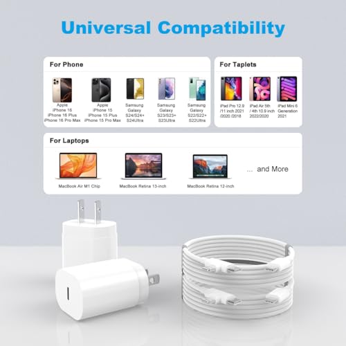 HALIHALL 30W USB Type C Charger for iPhone 17/16/15/14/13/12, 30W, White, Model XHD-PD30W