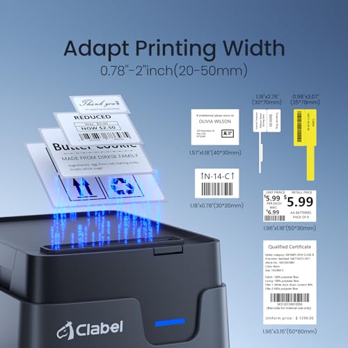 CLABEL 8" x 2.5" x 2" CT221D 300 dpi Bluetooth Thermal Label Printer
