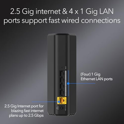 NETGEAR RS90 Dual-Band WiFi 7 Router - Covers up to 2000 sq. ft., 3600 Mbps - 4 Ports - App Control