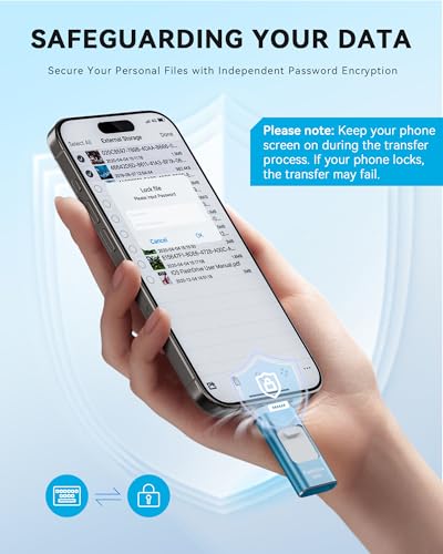 ROSPE 128GB RSE241 USB Flash Drive, 40MB/s Write Speed, 80MB/s Read Speed, Lightning/USB Interface, Blue