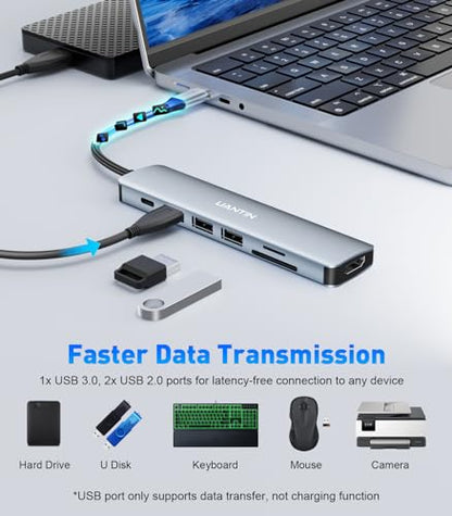UANTIN 7-in-1 USB C Hub USB-C Docking Station
