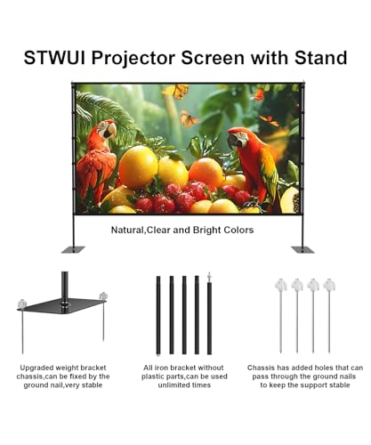 STWUI 100 Inch STWUI PS100 4K HD 16:9 Projection Screen