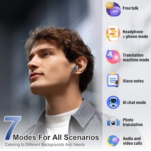 Niderson J51 Cables Wireless Earbuds Bluetooth 5.3 Language Translator Earbuds