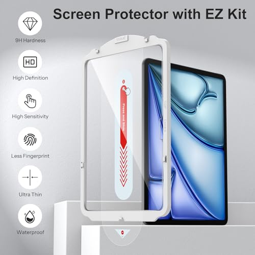 SPARIN 2 Pack Screen Protector for iPad Air 11 Inch M4/M3/M2, 9H Hardness, Clear Tempered Glass