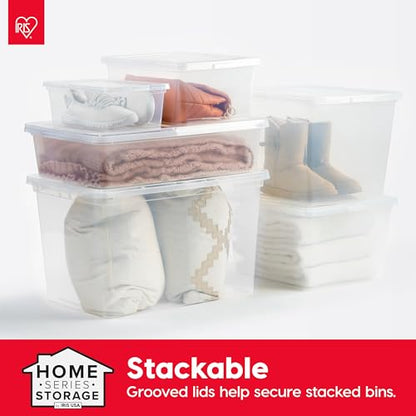 IRIS USA 20 Pack Storage Box 6 Quart Rectangular BPA-Free Plastic
