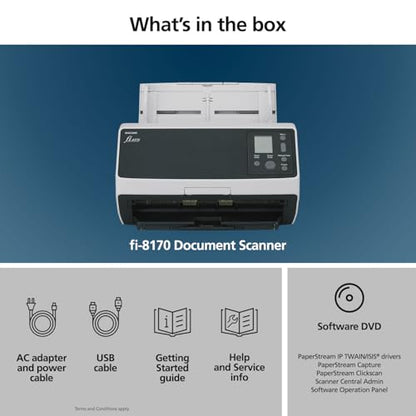 Ricoh 6.4" x 11.8" fi-8170 600 DPI Document Scanner