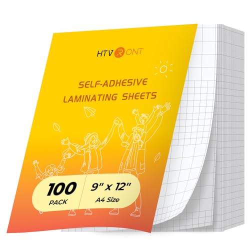 HTVRONT 9 X 12 Inches Self Adhesive Laminating Sheets 100 Count 5mil Clear Laminating Sheets