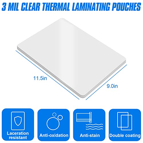 HERKKA 600 Pack Laminating Sheets, 3 Mil Thickness, 8.5 x 11 Inch Document Capacity, Transparent Finish, Round Corner Design