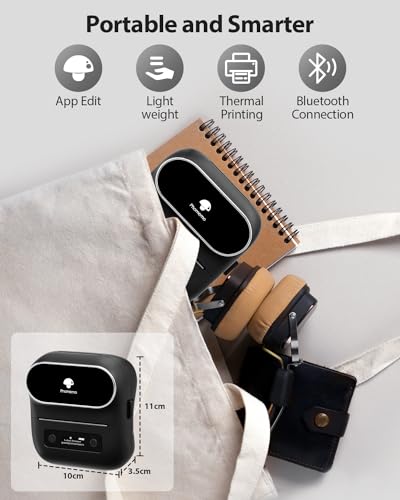 Phomemo M220 Thermal Label Printer, 203 x 203 DPI, Monochrome, Bluetooth & USB Connectivity, Portable Thermal Printer