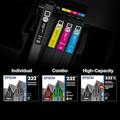 Epson T232 Claria Ink Cartridge High Capacity Black & Color Multi Pack Compatible with XP-4200, XP-4205, WF-2930, WF-2950 Inkjet Printers