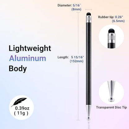 LINFANC 10 Pcs LF1061 Stylus Pens for Touchscreens - Aluminum Construction, 5.98 x 0.31 x 0.31 Inches, Compatible with Android, iPhone, iPad, Tablet, Smartphone
