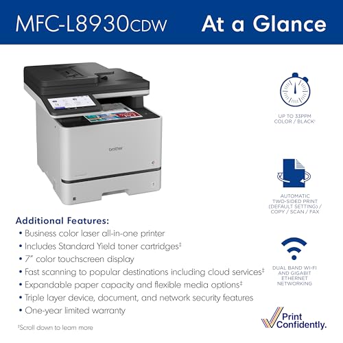 Brother MFC-L8930CDW Color Laser Printer 2400 x 600 dpi