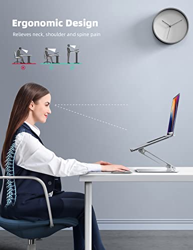 Lamicall 12x10x2 ln09 Aluminum Adjustable Laptop Stand Tabletop Compatible with Laptops 10-17.3 inches