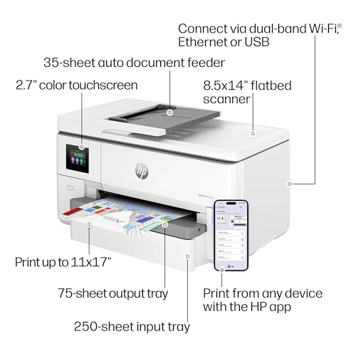 HP OfficeJet Pro 9720 Wide Format All-in-One Printer ADF Duplex Print Scan Copy