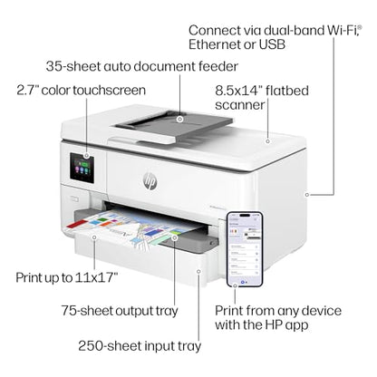 HP OfficeJet Pro 9720 Wide Format All-in-One Printer ADF Duplex Print Scan Copy