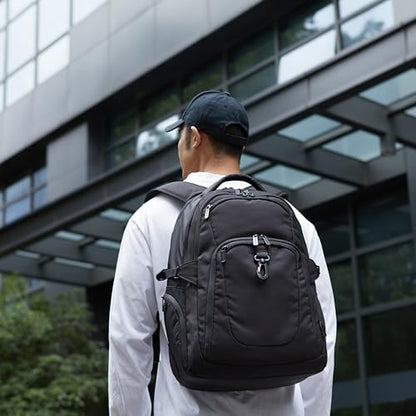 Amazon Basics 17-Inch Laptop Backpack NC2401019R1 Water Resistant Polyester Black