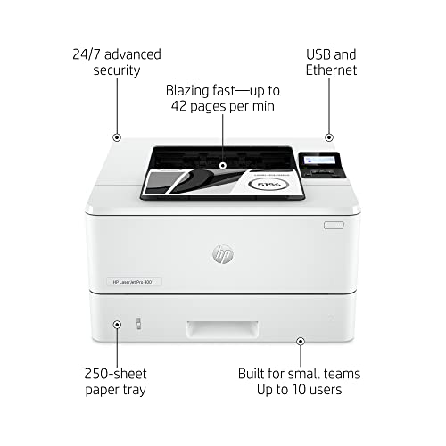 HP LaserJet Pro 4001n Monochrome Laser Printer 600 x 600 dpi 42 ppm AIO
