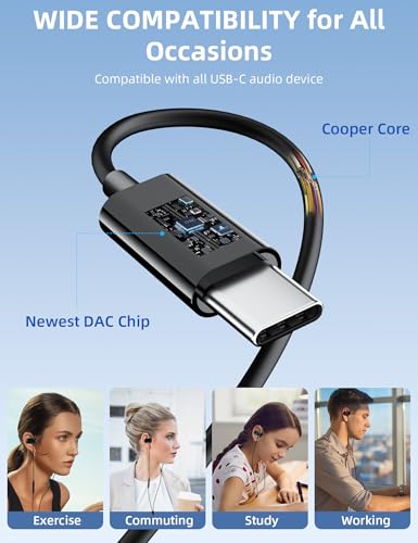 TOPAUX CA00001 Over Ear USB Type C Headphones for School Use